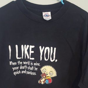 Vintage & Rare 2003 Fox Family Guy Stewie "I Like You" T-Shirt Sz. XL